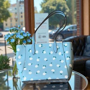 EUC Kate Spade Blue Floral Tote Bag
